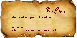 Weissberger Csaba névjegykártya